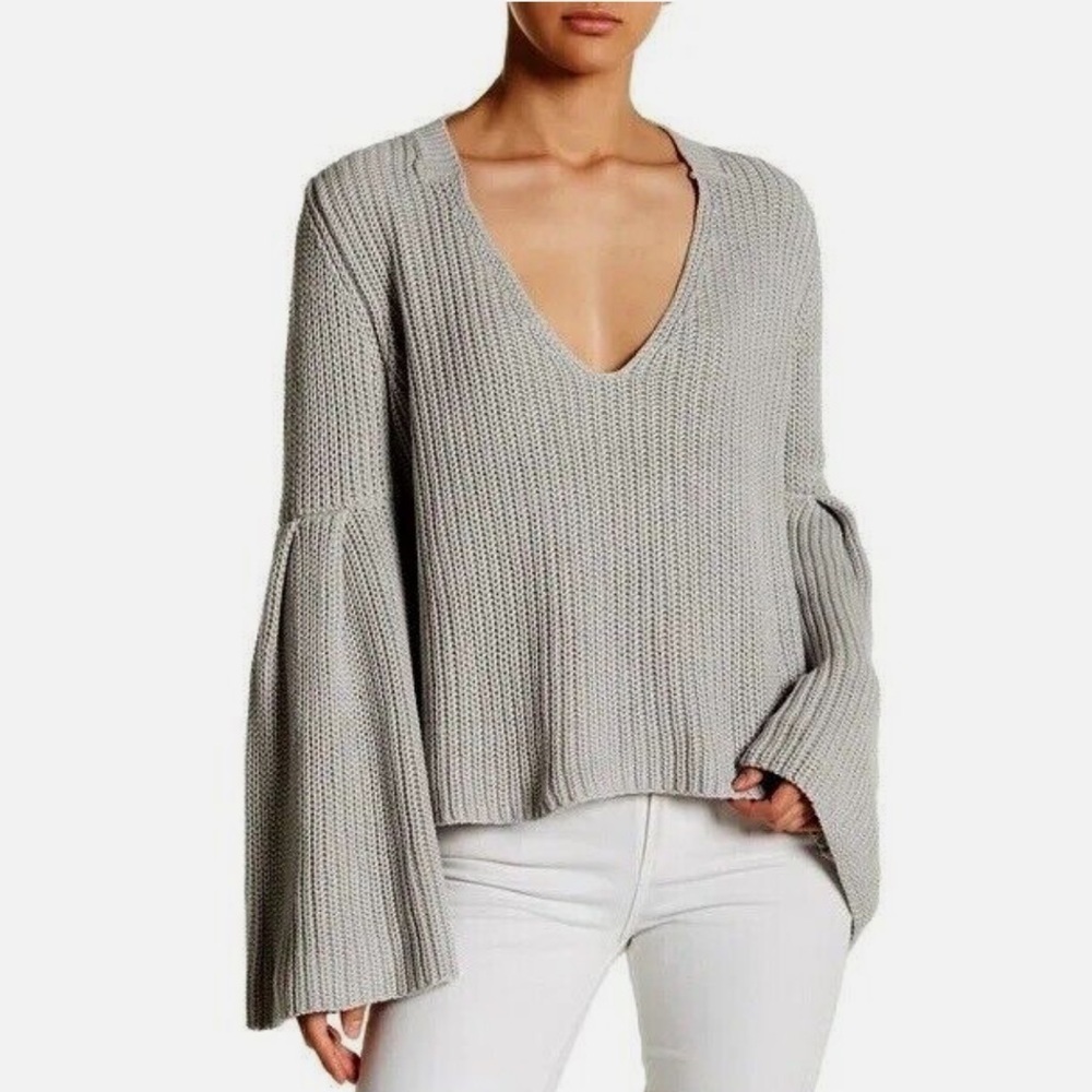 REVOLVE Free People - Damsel Bell sleeve Pullover Knit Sweater